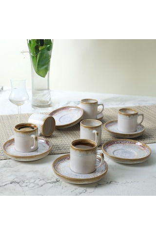 Keramika Hydra Nordic Kahve Takımı 12 Parça 6 Kişilik 21287