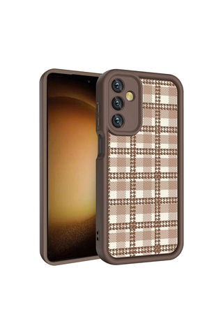 Galaxy A05s Kılıf Kamera Korumalı Baskılı Arka Yüzey Zore Klas Kapak Koyu Kahve