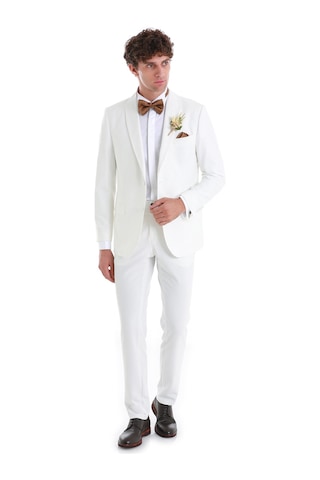 Hatemoğlu Beyaz Slim Fit Düz Çıkma Şal Yaka Smokin Damatlık 33122124c002 001 Beyaz