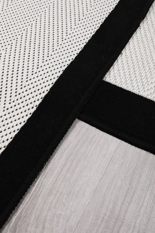 My Evilla Sisal Vektör Kaymaz Tabanlı Kolay Silinebilir 2li Siyah Beyaz Banyo Paspas Seti 60x100-50x60