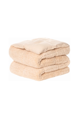 Cotton Box Tek Kişilik Peluş Yorgan Krem 155x215