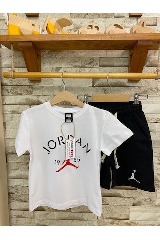 Aysbebe Şortlu Erkek Çocuk Yazlık Takım Beyaz