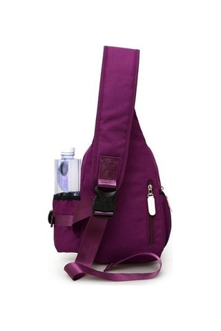 Xinh Kadın Erkek Moda Tuval Çanta Spor Bel Çantası / Göğüs Çantası Usb Şarj Crossbody Omuz Çantası Pembe Pembe