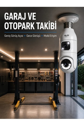 Mey İthalat 360 Ev İzleme Wi-fi Çift Lens Akıllı Ampul Kamera