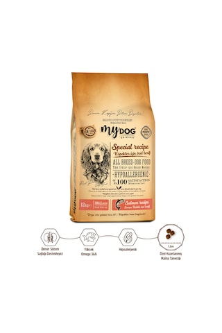 Mydog Az Tahıllı Somon Balıklı Küçük Irklar İçin Köpek Maması 12k