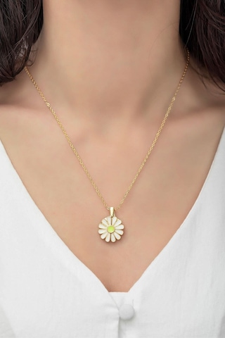 Ervanur Altın Kaplama Kalpli Açılır Papatya Kadın Kolye Altın