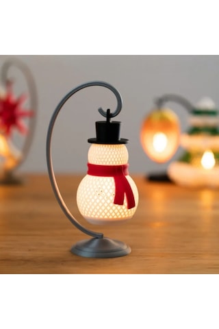 Yılbaşı Dekorasyonu: 3d Baskı Kardan Adam Led Tealight Seti Asılabilir & Masa Üstü
