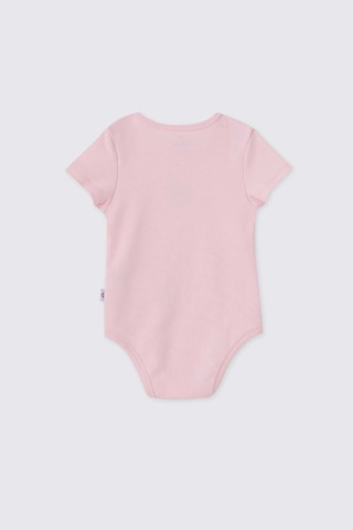 Panço Liberty Kumaş Yenidoğan Kısa Kollu Pembe Body