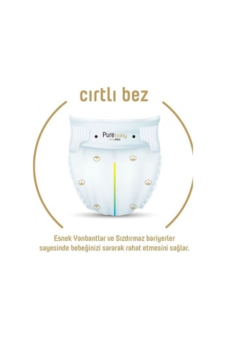 Pure Baby Organik Pamuklu Bez 5 Numara Junior 76 Lı Islak Havlu PUREBABY.014 5 Numara