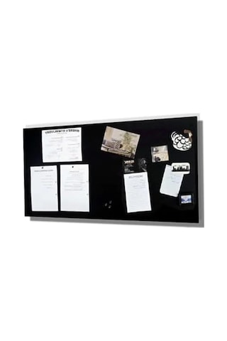 Dekoratif Metal Mıknatıslı Pano, Siyah, 30x75 Cm Magnet Panosu 1
