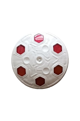 5 Adet Yuvarlak Mercekli Yol Butonu Beyaz Renk