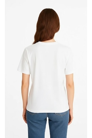 Markapia Woman Kadın %100 Pamuk Basic T-shirt Beyaz