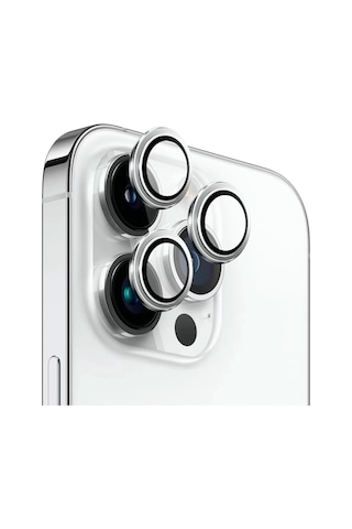 Safeus Safir Temperli Kamera Lens Koruyucu Apple Uyumlu iPhone 14 Pro Max Ve İle Beyaz