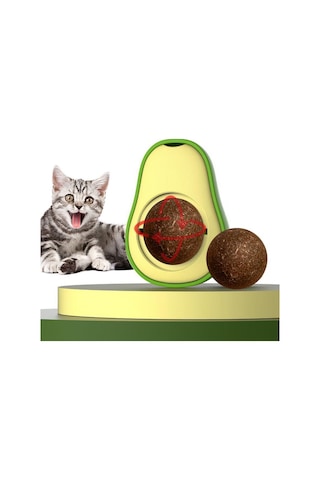 Avokado Dönen Kedi Nanesi Cat Oyun Topu Doğal Kedi Oyuncağı