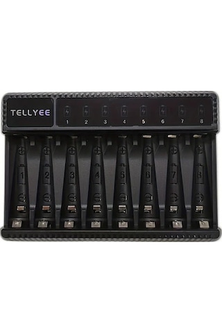 Xuweiwei Lcd Ekranlı 8 Yuvalı Aa Aaa Pil Şarj Cihazı Akıllı Aşırı Şarj Koruması Type C Hızlı Şarj Piller Dahil Değil