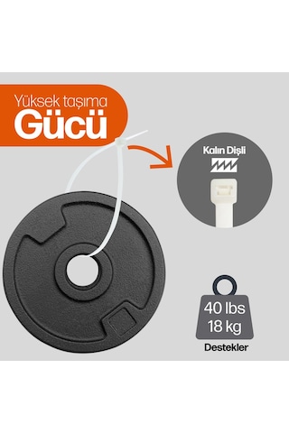 Chedı Kablo Bağları, 25 Cm 200'lü Paket Çok Amaçlı Kullanım, Premium Kalite Beyaz Kablo Klipsi