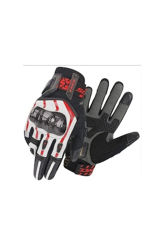 Motosiklet Eldiveni Karbon Fiber Koruma Deri Microfiber Kumaş Motor Eldiven