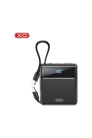 Pr224 38.5w Pd Hızlı Dahili Type-c Usb-c / Lightning Usb-a 3 Çıkış Ekranlı 10000 Mah Powerbank Siyah