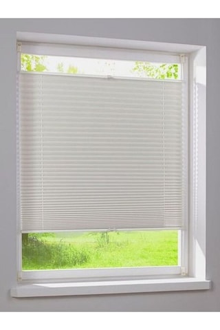 Beyaz 09-01 Plise Perde - Katlanır Cam Balkon Perdesi Beyaz