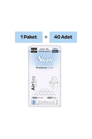Sleepy Bio Natural Premium Plus Airbag Comfort Süper Paket Bebek Bezi 5 Numara Junior 40 Adet