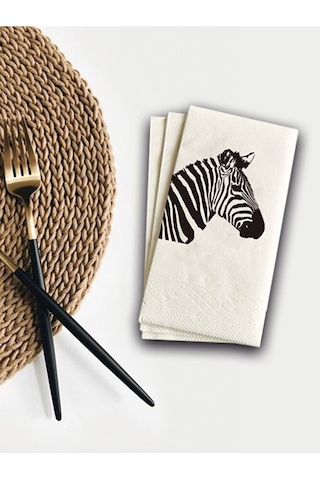 Zebra Baskılı Peçete 100 Adet