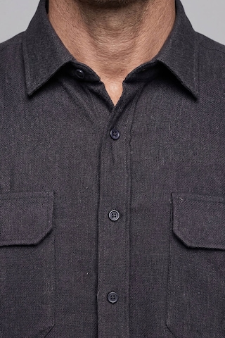 Bisse Modern Fit Paşa Yaka Çift Cepli Flanel Kahve Erkek Gömlek Gmfln0322300212 D12 Koyu-kahve