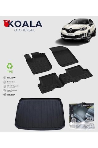 Renault Captur 2013-2018 Sahler Paspas + Bagaj Havuz Seti Uyumlu