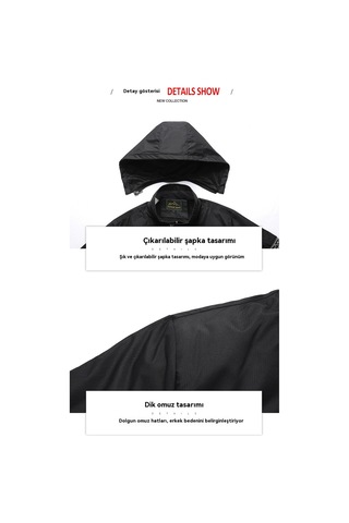 Erkek Kapüşonlu Ceket Turuncu Turuncu