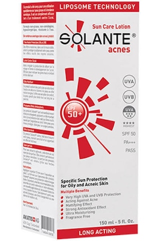 Solante Acnes Güneş Koruyucu Losyon SPF50+ 150 ML