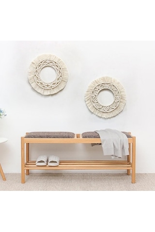 Besthome1 El Yapımı Bej Norveç Stili Örgü Duvar Battaniyesi, Yatak Odası/oturma Odası Dekorasyonu, Kompakt Z150e Boyutu