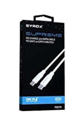 Pd25tk Type-c To Type-c Pd 25w Hızlı Data/şarj Kablosu 1 Metre Beyaz