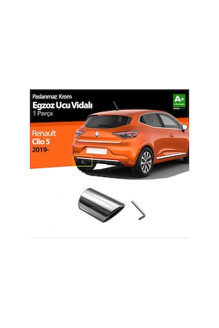 S-Dizayn  Renault Clio 5 Krom Egzoz Ucu Vidalı 2019 ve Üzeri