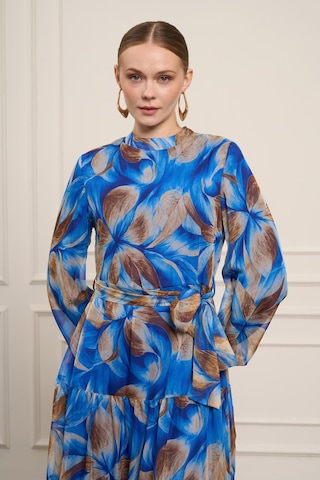 Ftz Women Kadın İpek Şifon Elbise Saks Mavi 31058 Saks Mavi