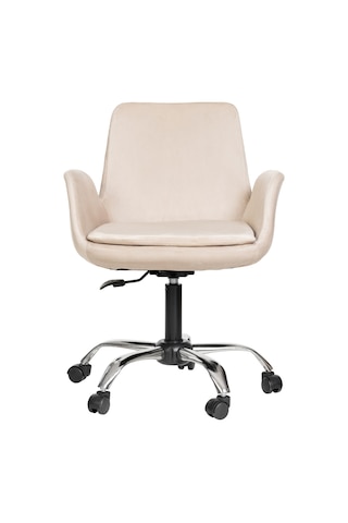 Markaelz Krom Metal Ayaklı Ofis Çalışma Sandalyesi Pescado Bej