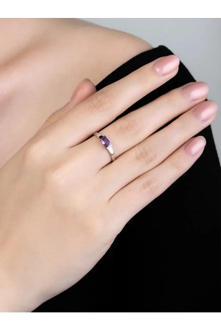 Uvelirnye Tradicii 925 Ayar Gümüş Doğal Ametist Yüzük 291939130 Gümüş