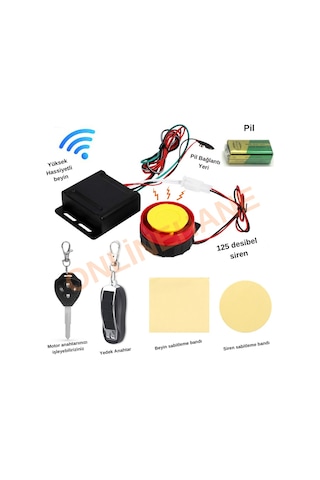 Motosiklet Alarm-Uzaktanç alıştırma Seti Pil Destekli Motor Alarm