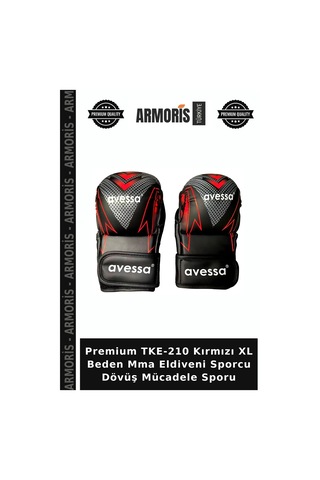 Premium Tke-210 Kırmızı Xl Beden Mma Eldiveni Sporcu Dövüş Mücadele Sporu