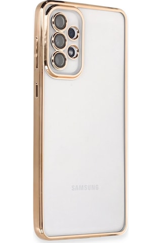 Newface Samsung Galaxy Uyumlu A53 5g Kılıf Razer Lensli Silikon Glblseme - 89 - Gold