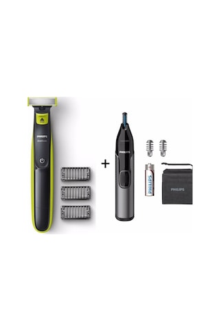 Philips QP2724 Oneblade Şekillendirici Tıraş Makinesi + Kaş, Burun Ve Kulak Kılı Makinesi Hediye