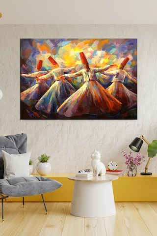 Mevlevi Dervişler Mevlana Dervişler Kanvas Tablo (7 farklı ölçü) 100 x 70
