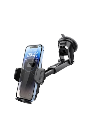 Vantuzlu Cam Ve Göğüse Yapışan Ayarlanabilir Araç Telefon Tutucu Akrobat Yapışkanlı Telefon Tutacağı Siyah