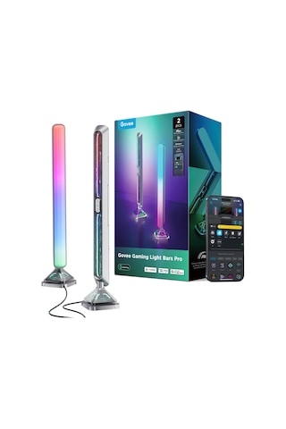 Govee Light Bars Pro For Gaming, Pc, Monitör, 60'tan Fazla Sahne Modu İçin Üç Taraflı Rgbıc Aydınlatma Ve Wifi Özelliğine Sahip Geliştirilmiş 16 İnç Akıllı Led Işık Çubukları, Alexa Ve Google Home İle Çalışır Siyah
