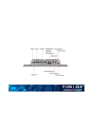 Maxwera P-156 i5-8260U 8 GB 256 GB SSD 15.6" Panel PC