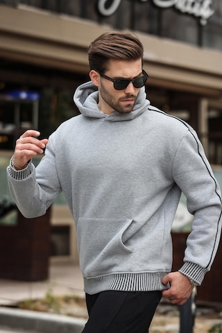 Madmext Grimelanj Kapüşonlu Kanguru Cep Erkek Sweatshirt E7163 Grimelanj