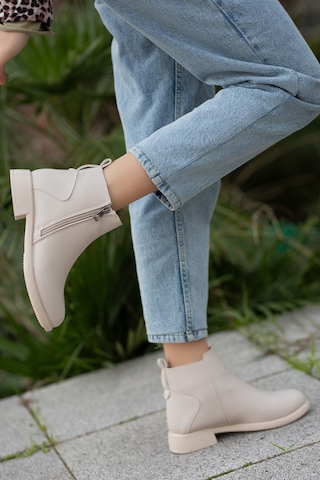 D404 Garantili Soğuk Geçirmez Kışlık Kadın Bot & Bootie Vizon