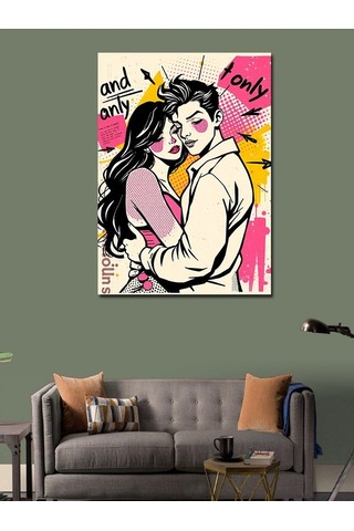 Kanvas Tablo Aşk Ve Çizgi Roman 50cmx70cm