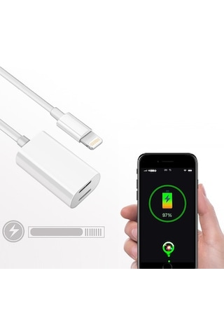 Apple Uyumlu iPhone 11,11Pro Xs-Xr 7-8Lightning Kulaklık +Şarj Usb Adaptörü-Beyaz