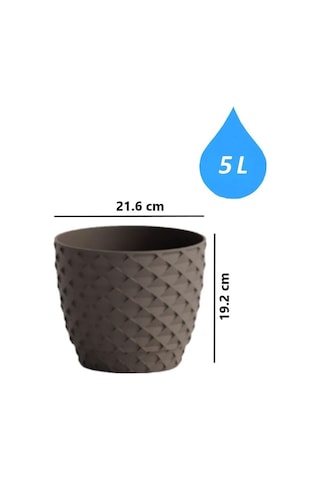 Omnipazar So-kap4 Kapadokya Dekoratif Plastik Saksı 5 Litre No 4 Mocha