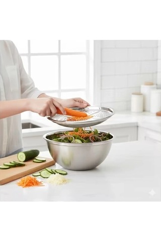 Mybru 430 Paslanmaz Çelik Hazneli Pratik El Rendesi 24 Cm Dilimleyici Çok Renkli