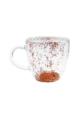 Glass In Love Çift Cidarlı Simli Kupa